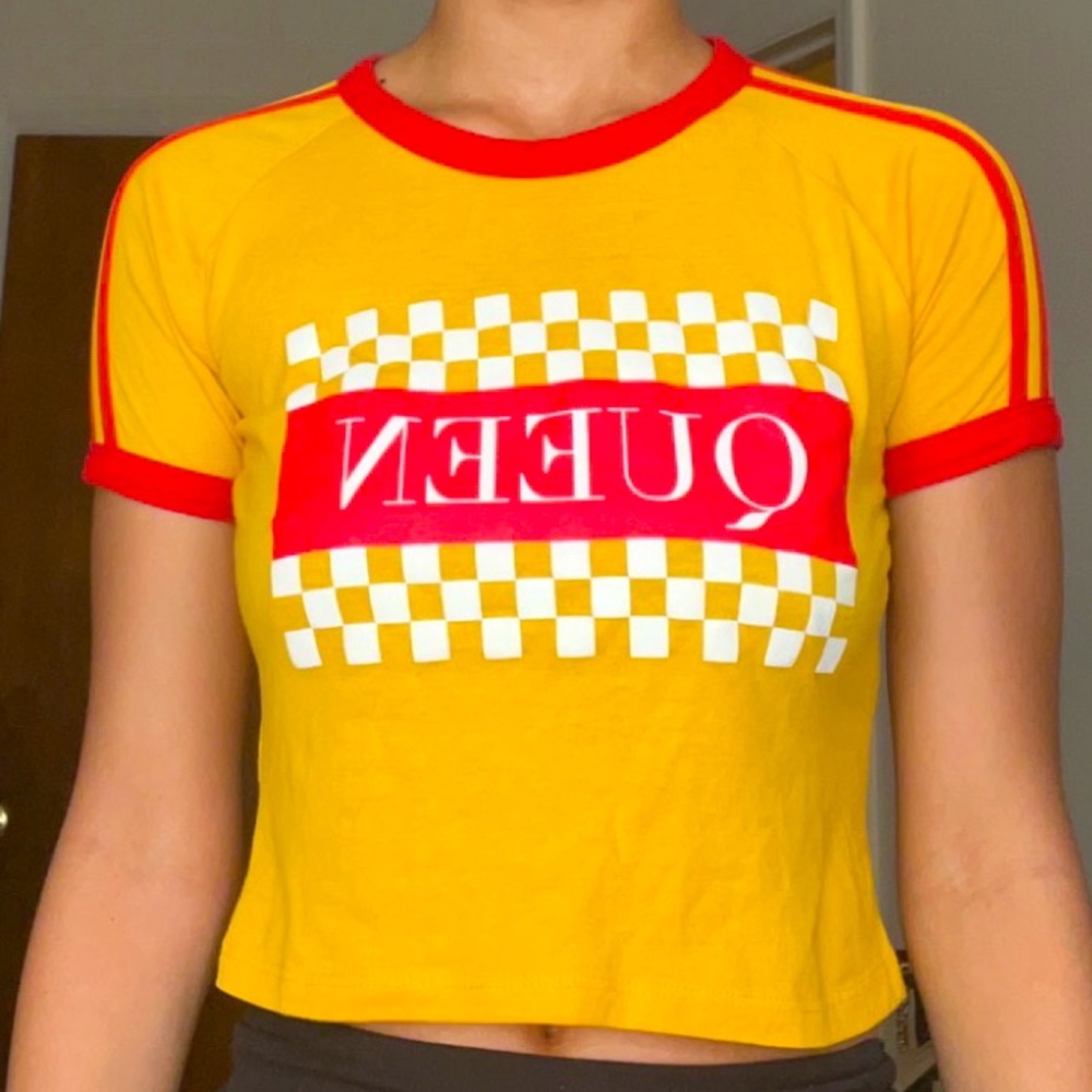 COPY - Yellow checkered queen crop top
